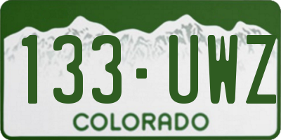 CO license plate 133UWZ