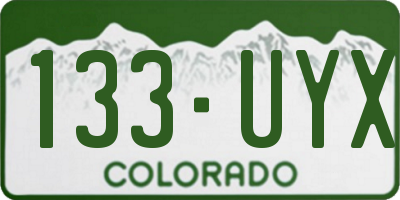 CO license plate 133UYX
