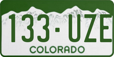 CO license plate 133UZE