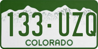 CO license plate 133UZQ