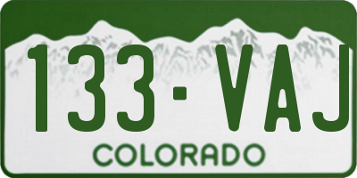 CO license plate 133VAJ