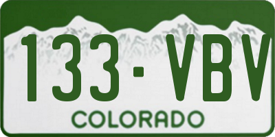 CO license plate 133VBV