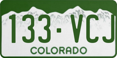 CO license plate 133VCJ