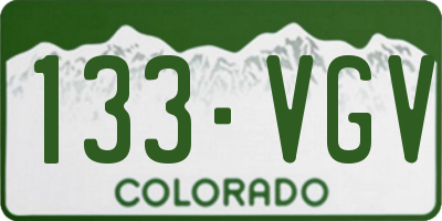 CO license plate 133VGV