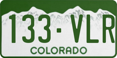 CO license plate 133VLR