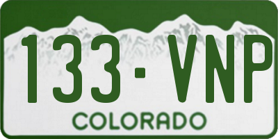 CO license plate 133VNP