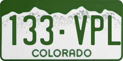 CO license plate 133VPL