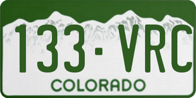 CO license plate 133VRC