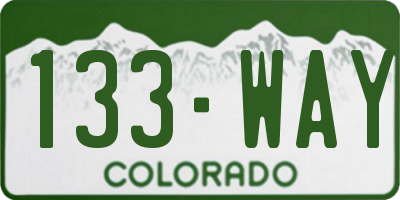 CO license plate 133WAY