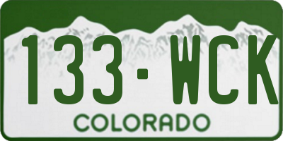 CO license plate 133WCK