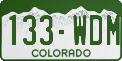 CO license plate 133WDM