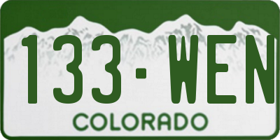 CO license plate 133WEN