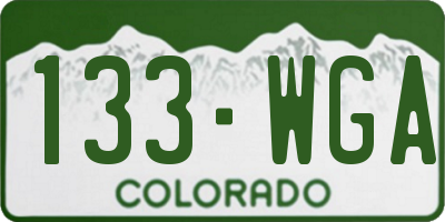 CO license plate 133WGA
