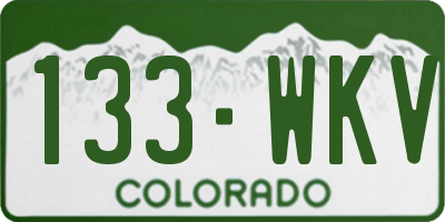 CO license plate 133WKV