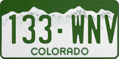 CO license plate 133WNV