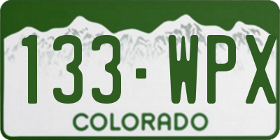 CO license plate 133WPX
