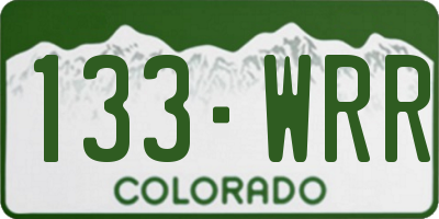 CO license plate 133WRR