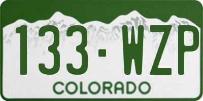 CO license plate 133WZP