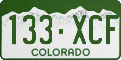 CO license plate 133XCF