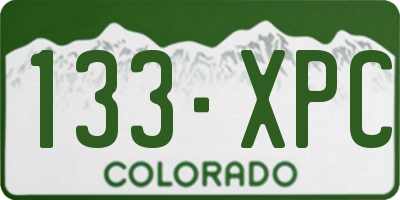 CO license plate 133XPC