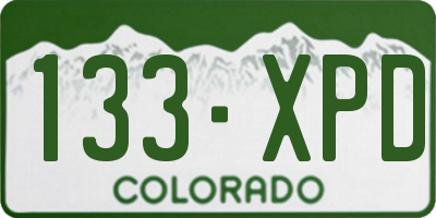 CO license plate 133XPD