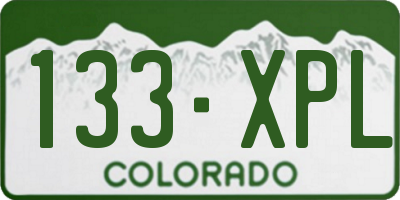 CO license plate 133XPL