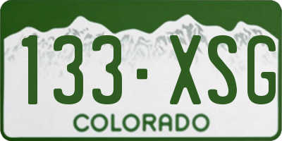 CO license plate 133XSG