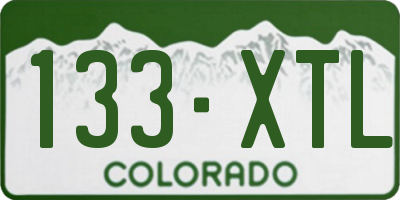 CO license plate 133XTL