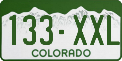 CO license plate 133XXL