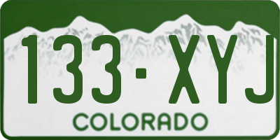 CO license plate 133XYJ
