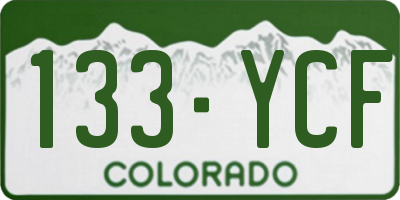 CO license plate 133YCF