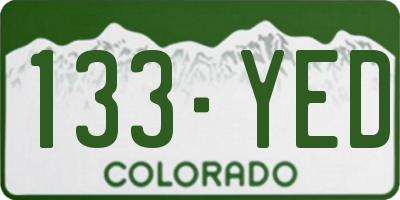 CO license plate 133YED