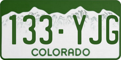 CO license plate 133YJG
