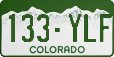 CO license plate 133YLF