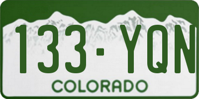 CO license plate 133YQN