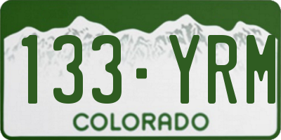 CO license plate 133YRM