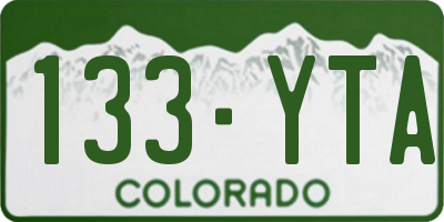 CO license plate 133YTA
