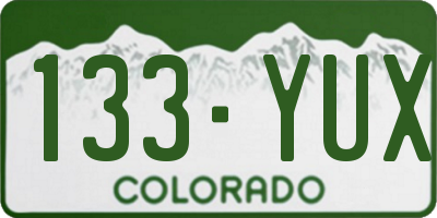 CO license plate 133YUX