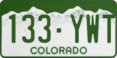 CO license plate 133YWT