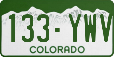 CO license plate 133YWV