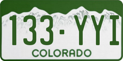 CO license plate 133YYI