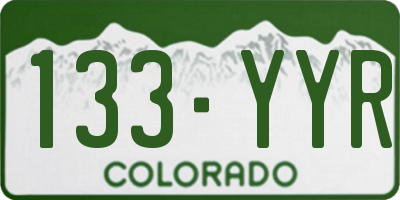 CO license plate 133YYR