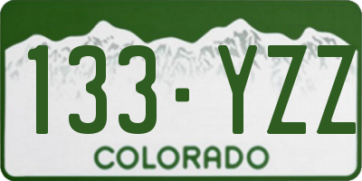 CO license plate 133YZZ