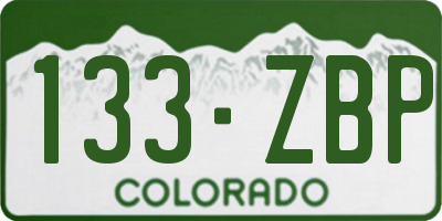 CO license plate 133ZBP