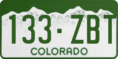 CO license plate 133ZBT