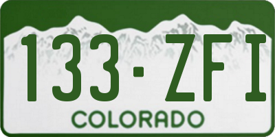 CO license plate 133ZFI