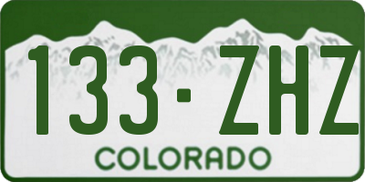 CO license plate 133ZHZ