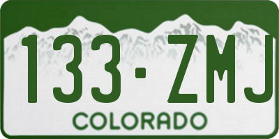 CO license plate 133ZMJ