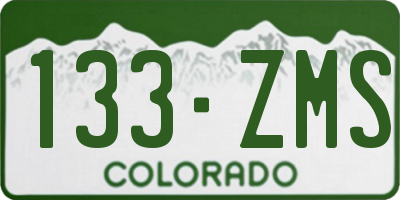 CO license plate 133ZMS