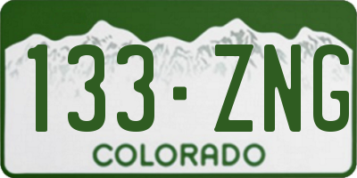 CO license plate 133ZNG
